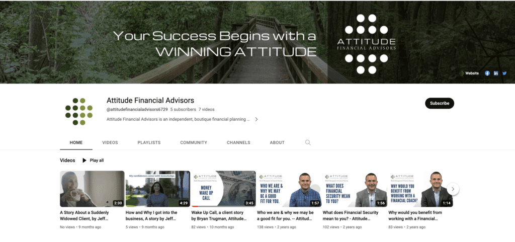 Attitude Financial YouTube channel