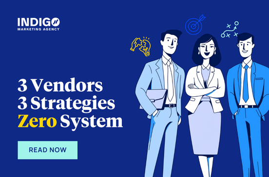 Three people symbolizing three vendors, three different strategies, and zero system.